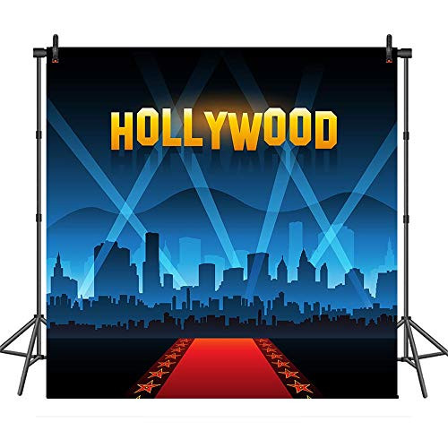 COMOPHOTO Spotlight Hollywood Activity Background Red Carpet Movie Night 8x8ft Photography Backdrops for Photo Studio Award Ceremony Celebrity Event Party Banner Decorations Props COMOPHOTO Spotlight Hollywood Activity Background Red Carpet Movie Night 8x8ft Photography Backdrops for Photo Studio Award Ceremony Celebrity Event Party Banner Decorations Props