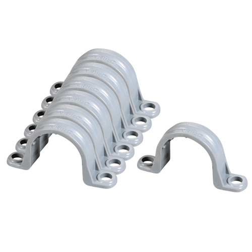 Kyuionty 30 PCS 3/4 Inch PVC Pipe Straps, 2 Holes Conduit Straps Plastic U Shape Tube Strap Clamp PVC Pipe Mounting Bracket for Water Pipe Cables Tube