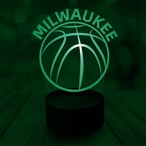 CLORURBANLIVE 3D Basketball Milwaukee Night Light 3D Illusion Lamp for Boys Gift 16 Changing Color Remote Control Kids Room Ball Decor Lighting (Milwaukee Multicoloured) CLORURBANLIVE 3D Basketball Milwaukee Night Light 3D Illusion Lamp for Boys Gift 16 Changing Color Remote Control Kids Room Ball Decor Lighting (Milwaukee Multicoloured)