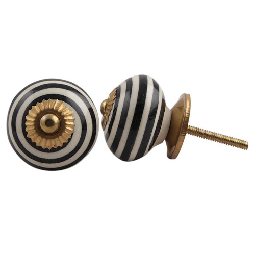 Indian Shelf 4 Pieces Drawer Hardware Knobs | Stripe Knobs for Dressers | Kitchen Cabinet Pulls and Knobs Cream | Pulls for Cabinets Ceramic | Kitchen Knobs | Door Knobs Cabinet