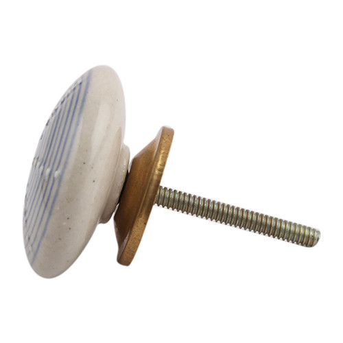 Indian Shelf 4 Pieces Drawer Pulls | Stripe Flat Kitchen Knob | Single Hole Cabinet Knobs Blue | Unique Drawer Knobs Ceramic | Vintage Dresser Knobs | Drawer Pull Knob