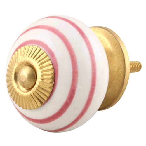 Indian Shelf 2 Pieces Cupboard Door Knobs | Stripe Cabinet Hardware Knobs | Fancy Drawer Knobs White | Dresser Door Knobs Ceramic | Kitchen Cabinet Knobs and Pulls | Draw Pulls for Kitchen Cabinets