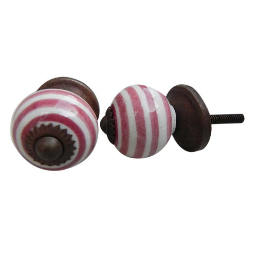 Indian Shelf 6 Pieces Vintage Dresser Pulls | Swirl Stripe Knob | Red Farmhouse Cabinet Knobs | Ceramic Cute Drawer Knobs | Dressers Knobs | Children's Drawer Pulls and Knobs