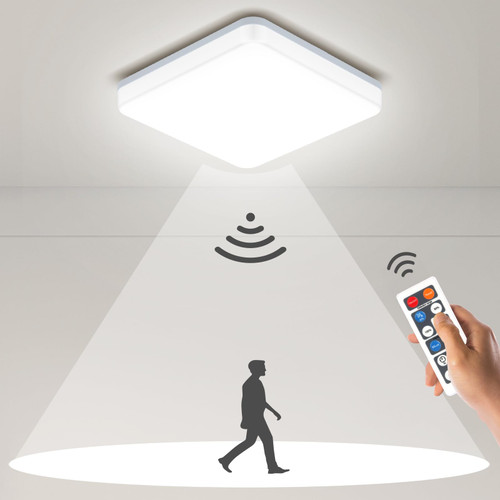 BLNAN Motion Sensor LED Ceiling Light, 18W 8.66 Inch Motion Activated Flush Mount Lighting Fixture, Waterproof Hard Wired Lamp for Closet Laundry Hallway Stair Porch, 4000K White Non-Dimmable