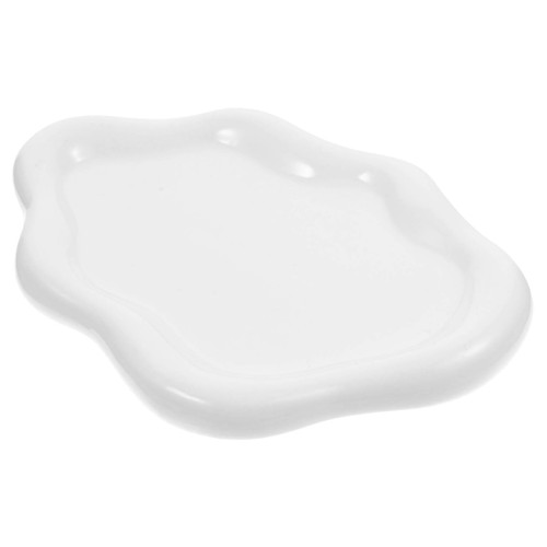Holibanna Irregular Ceramic Plate Watch Ring White Ceramic Tray Key Tray Necklaces Holder Dish Irregular Jewelry Plate Small Jewelry Dish Ceramics White Earrings Holder Reliable Jewelry Dish
