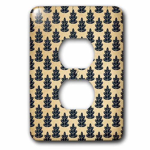 3dRose Cute Black and Image Of Gold Maple Leaf Pattern - Light Switch Covers (lsp_354327_6)