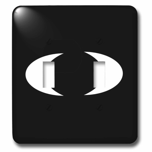 3dRose Image of Drawing Of Two Quarter Moons In Black And White - Light Switch Covers (lsp_354425_2)