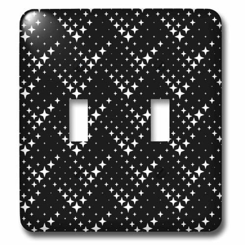 3dRose Black and white geometrical seamless star pattern... - Light Switch Covers (lsp-373925-2)