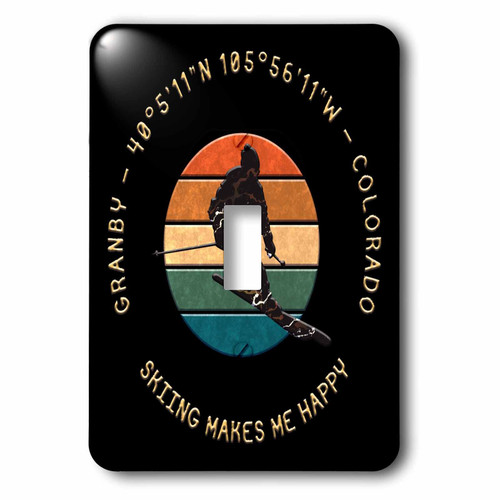 3dRose Granby, Colorado, USA. Man skier, yellow text on black... - Light Switch Covers (lsp-375105-1) 3dRose Granby, Colorado, USA. Man skier, yellow text on black... - Light Switch Covers (lsp-375105-1)