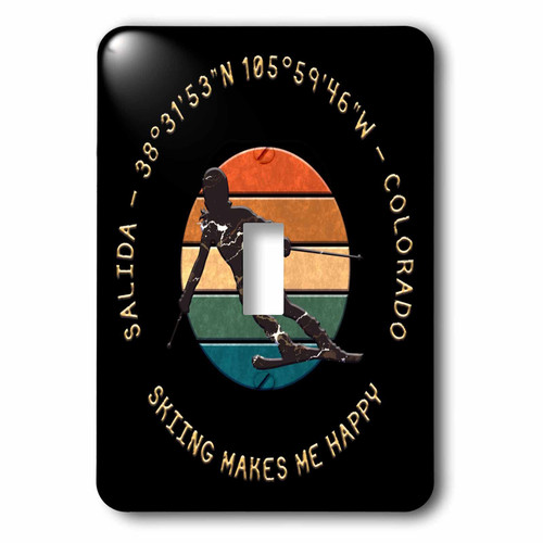 3dRose Salida, Colorado, USA. Woman skier, yellow on black... - Light Switch Covers (lsp-375158-1) 3dRose Salida, Colorado, USA. Woman skier, yellow on black... - Light Switch Covers (lsp-375158-1)