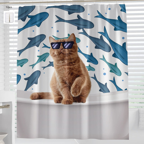 LATETOMT Colorful Fishes Shower Curtain Kids Shower Curtains with 12 Hooks Funny cat Waterproof Shower Curtain for Bathroom Cartoon Fun Fishes Ocean Animals Bath Curtains LTMYLTY022 LATETOMT Colorful Fishes Shower Curtain Kids Shower Curtains with 12 Hooks Funny cat Waterproof Shower Curtain for Bathroom Cartoon Fun Fishes Ocean Animals Bath Curtains LTMYLTY022