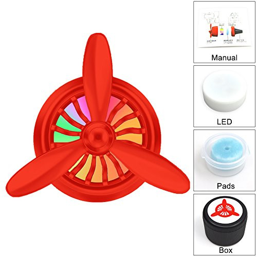 Zyan Car Fragrance Diffuser Vent Clip, Car Air Freshener Aromatherapy Essential Oil Diffuser, Aromatherapy Air Purifier, Remove Smoke Bad Odors Angus(Red)