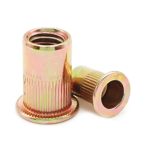 M4 Rivet Nuts Zinc Plated Carbon Steel Threaded Insert Nut Nutsert Rivnuts, 100Pcs