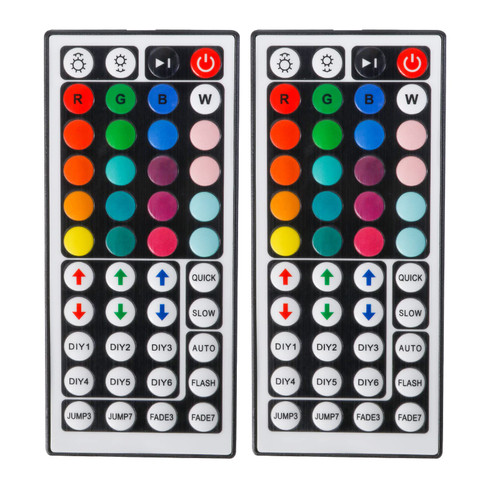 Falliget 2 Pack 44 Key RGB LED IR Remote Control LED Strip Light Controller Wireless Dimmer Remote Control for 2835 3528 5050 RGB LED Strip Lights