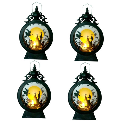 BESTOYARD 4pcs Halloween Lantern Outdoor Decor Halloween Decorations Outdoor LED Candle Lights Flameless LED Candle Lantern Halloween Light up Decoration Halloween Lantern Propylene LED