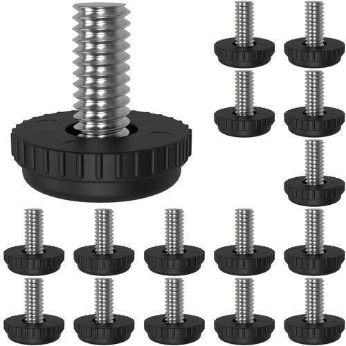 16 Pack 5/16-18 Stainless Steel Screw-in Furniture Levelers, Adjustable Furniture Levelers Screw in Threaded,Threaded Leveling Feet Glides for Table, Chair, Furniture Legs