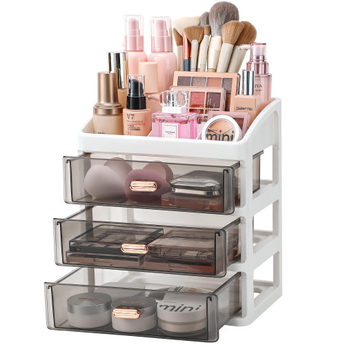 BREIS Makeup Organizer for Vanity,Bathroom Countertop Storage with Drawers for Bedroom Dresser Decor,Holder for Cosmetics Skincare Lotions Brushes Eyeshadow Lipstick Nail Polish Perfume Jewelry BREIS Makeup Organizer for Vanity,Bathroom Countertop Storage with Drawers for Bedroom Dresser Decor,Holder for Cosmetics Skincare Lotions Brushes Eyeshadow Lipstick Nail Polish Perfume Jewelry