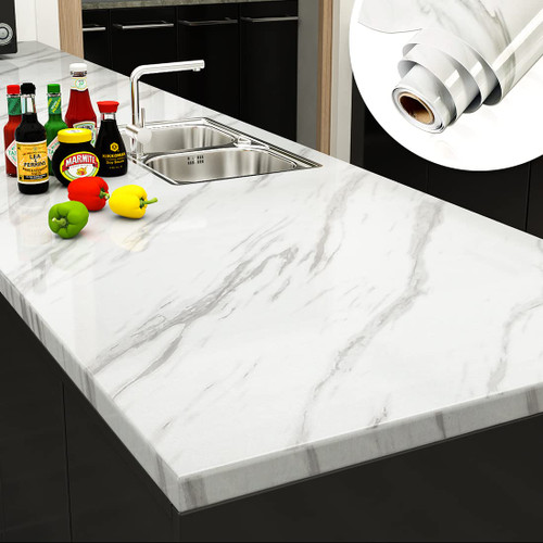 YENHOME 30x118 Inch White Marble Contact Paper Peel and Stick Countertops Marble Countertop Peel and Stick Waterproof Glossy Marble Wallpaper Peel and Stick for Desk Decor Self Adhesive Contact Paper YENHOME 30x118 Inch White Marble Contact Paper Peel and Stick Countertops Marble Countertop Peel and Stick Waterproof Glossy Marble Wallpaper Peel and Stick for Desk Decor Self Adhesive Contact Paper