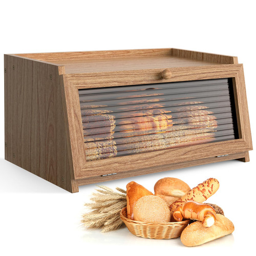 LOHASOK Bread Box for Kitchen Countertop Large Bread Box Farmhouse Bread Container Bread Storage with Window Bread Holder
