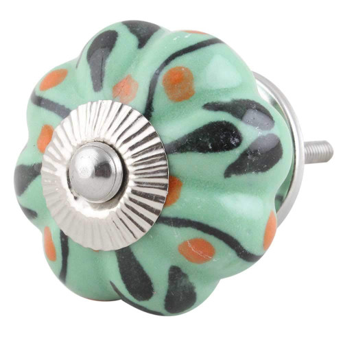 Indian Shelf 6 Pieces Cabinet Knobs Bulk | Drop Pumpkin Kitchen Drawer Knobs | Black Dresser Hardware Knobs | Ceramic Dresser Hardware Pulls and Knobs | Drawer Pulls Modern | Vintage Door Knobs