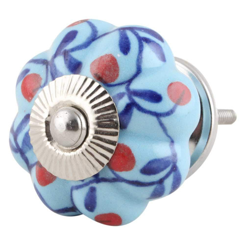 Indian Shelf 2 Pieces Cute Cabinet Knobs | Floral Drawer Knobs | Multicolor Dresser Knobs Wood | Ceramic Dresser Hardware Pulls and Knobs | Furniture Drawer Pulls | Decorative Door Knobs