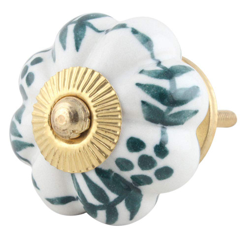 Indian Shelf 4 Pieces Dresser Knobs Girls Room | Floral Drawer Pulls Knobs | Green Pull Drawer | Ceramic Farmhouse Kitchen Knobs | Vintage Knobs for Cabinets | Decorative Knobs for Dresser Drawers