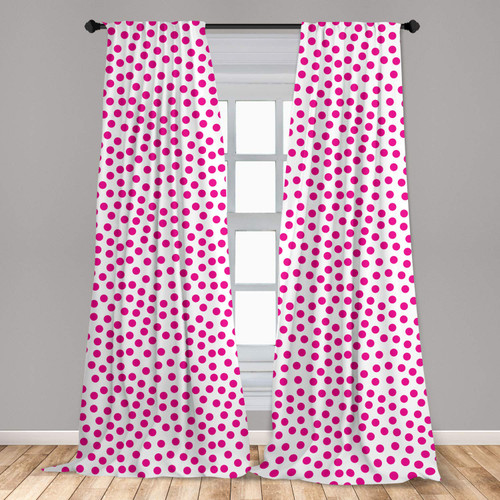 Ambesonne Pink Polka Dots Curtains, Monotone Asymmetric Pattern with Irregular Rounds on Plain Background, Window Treatments 2 Panel Set for Living Room Bedroom, Pair of - 28" x 95", Pink White Ambesonne Pink Polka Dots Curtains, Monotone Asymmetric Pattern with Irregular Rounds on Plain Background, Window Treatments 2 Panel Set for Living Room Bedroom, Pair of - 28" x 95", Pink White