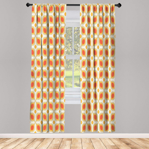 Ambesonne Geometric Window Curtains, Linked Bold Geometric Shapes 70s Vintage Minimalist Pattern Bohemian Design, Lightweight Decorative 2-Panel Set & Rod Pocket, Pair of - 28" x 95", Orange Cream Ambesonne Geometric Window Curtains, Linked Bold Geometric Shapes 70s Vintage Minimalist Pattern Bohemian Design, Lightweight Decorative 2-Panel Set & Rod Pocket, Pair of - 28" x 95", Orange Cream