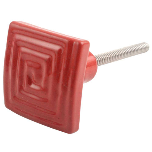 Indian Shelf 2 Pieces Single Cabinet Knobs | Square Drawer Knobs | Red Furniture Knobs for Dresser | Iron Dresser Drawer Pulls and Knobs | Cabinet & Furniture Pulls | Nursery Knobs