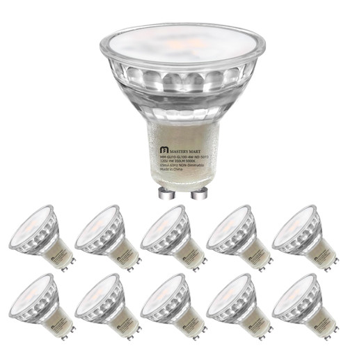 MASTERY MART GU10 LED Bulb, 4W [50W Equivalent] Non-dimmable Track Light, 5000K Daylight White GU10 Base for Halogen Bulb Replacement for Range Hood, Track Lighting and Recessed Lighting.