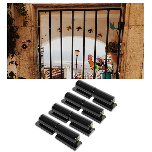 HECASA 7" Adjustable Barrel Hinge for Metal Gates Doors Heavy Duty Weld on Steel Gate Hinges Trailer Ramp Gate Hinges Black -4 Pcs