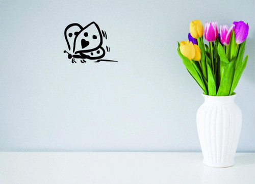 Design with Vinyl Moti 2138 4 Decal - Peel & Stick Wall Sticker : Butterfly Color: Black Size 20"ES x 20"ES
