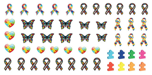 Autism Awareness Water Slide Nail Art Decals Set #2 - Salon Quality!