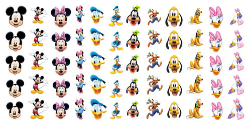 Mickey Mouse & Friends Waterslide Nail Art Decals - Salon Quality
