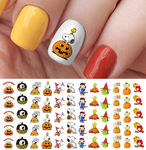Snoopy The Great Pumpkin Charlie Brown Peanuts Halloween Waterslide Nail Art Decals