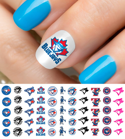 Toronto Baseball Waterslide Nail Art Decals - Salon Quality