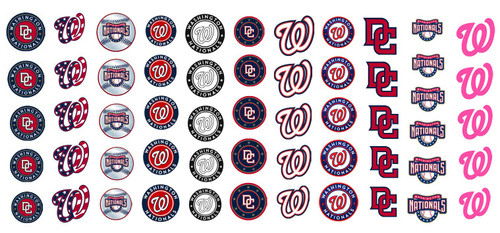 Washington Baseball Waterslide Nail Art Decals - Salon Quality