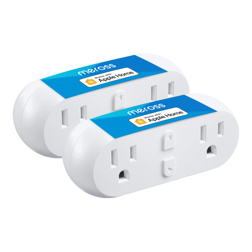 Meross WiFi Dual Smart Plug 15A Smart Outlet Supports Apple HomeKit, Siri, Alexa, Echo and SmartThings, 2 in 1, Voice & Remote Control, Timer, No Hub Required, 2.4G, 2 Pack Meross WiFi Dual Smart Plug 15A Smart Outlet Supports Apple HomeKit, Siri, Alexa, Echo and SmartThings, 2 in 1, Voice & Remote Control, Timer, No Hub Required, 2.4G, 2 Pack