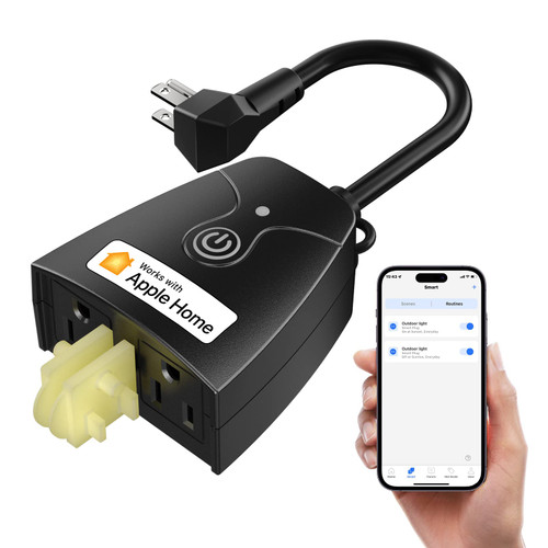 meross Outdoor Smart Plug, WiFi Outdoor Outlet Work with Apple HomeKit, Amazon Alexa,SmartThings,2.4Ghz Waterproof Smart Outdoor Plug with Voice & Remote Control, Schedule Timer meross Outdoor Smart Plug, WiFi Outdoor Outlet Work with Apple HomeKit, Amazon Alexa,SmartThings,2.4Ghz Waterproof Smart Outdoor Plug with Voice & Remote Control, Schedule Timer