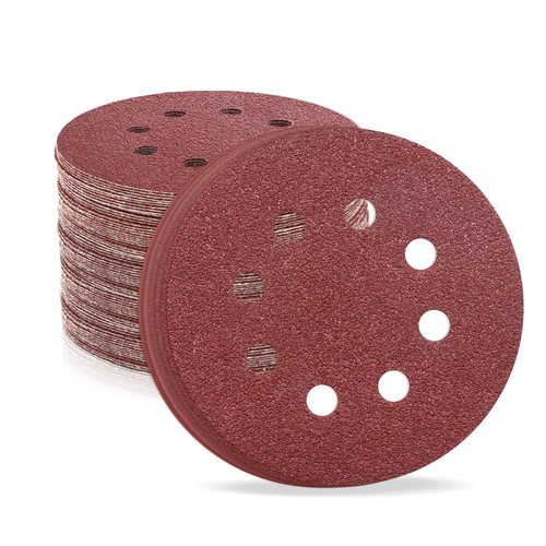 ZEHIQ 5 Inch 8 Hole Sanding Discs 30 Pieces, Round Sandpaper Assortment 40 80 120 220 400 800 Grits, Hook and Loop Sanding Disc, Sanding Pads, Round Sandpaper Discs