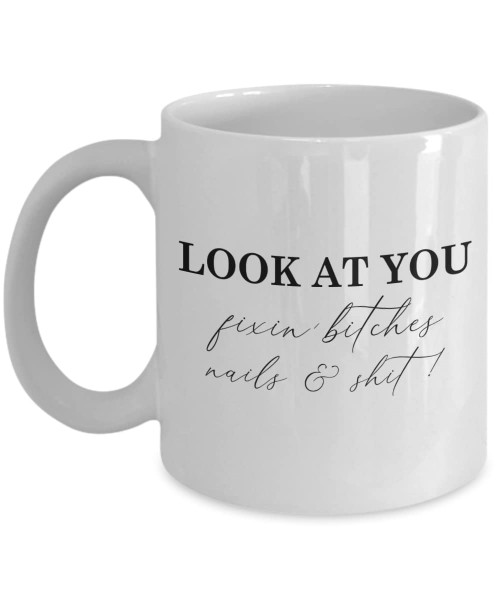 Walzzoo Nail Tech Mug - Nail Technician Gift - Thank You Nail Artist Manicurist Appreciation Present Idea Mug - Nail Tech Christmas Birthday Gift 11oz, White