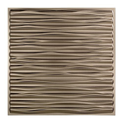 Fasade Easy Installation Dunes Brushed Nickel Lay In Ceiling Tile / Ceiling Panel (2' x 2' Tile)
