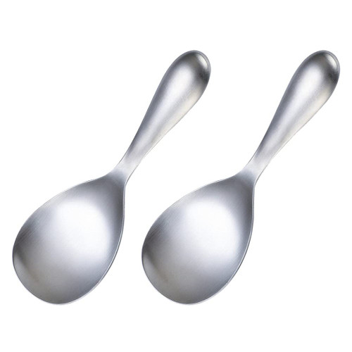 2Pcs Large Rice Spoon Metal Rice Spoons Stainless Steel Rice Paddle Scoop Spatula Korean Rice Spoons Basting Spoon Kitchen Serving Spoon Stainless Steel Kitchen Utensil