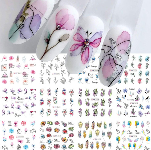 12sheets Summer Nail Art Sticker Flower Water Transfer Nail Stickers Decals Floral Leaf Nail Design Nail Art Decoration for Women Girls Summer Nail Supplies 12sheets Summer Nail Art Sticker Flower Water Transfer Nail Stickers Decals Floral Leaf Nail Design Nail Art Decoration for Women Girls Summer Nail Supplies