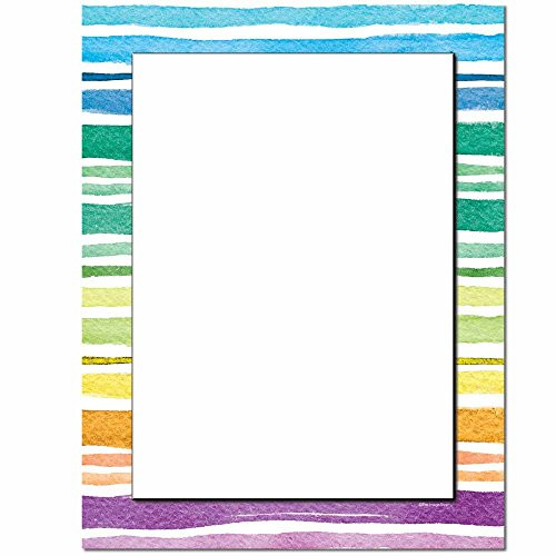 Watercolor Stripes Letterhead Laser & Inkjet Printer Paper, 100 pack