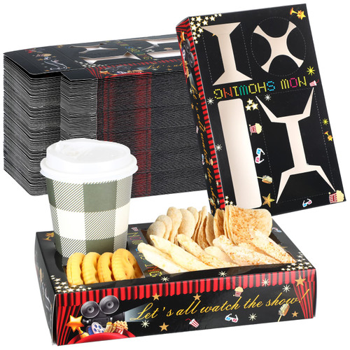 Nezyo 30 Pcs Movie Night Snack Trays Disposable Movie Trays Movie Night Supplies Snack Boxes Movie Theater Decor Cardboard Snack Holder for Cinema Party Favors Food Popcorn Drink Candy Decorations Nezyo 30 Pcs Movie Night Snack Trays Disposable Movie Trays Movie Night Supplies Snack Boxes Movie Theater Decor Cardboard Snack Holder for Cinema Party Favors Food Popcorn Drink Candy Decorations