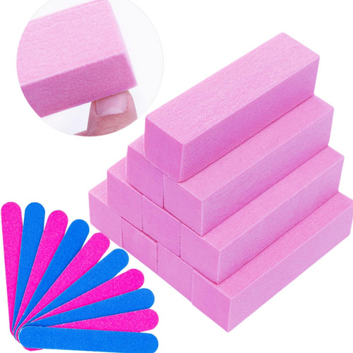 10Pcs Nail Buffer Block, 4 Sided Buffer Sanding Block for Gel Nail and Acrylic Nails, Professional Medium Grit Buffer Block Polisher for Natural Nails Buffing and Smoothing, Nail File and Buffer Set