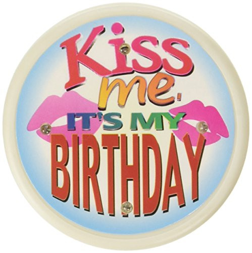 Beistle FB10 Kiss Me It's My Birthday Flashing Button, 2-1/2-Inch