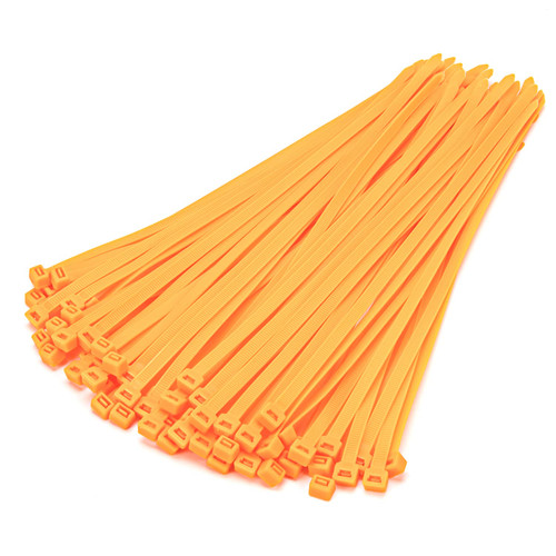XINGO Cable Zip Ties Heavy Duty (100 Pack), Premium Nylon Plastic Wire Ties with 120 Pounds Tensile Strength, Self-Locking Black Nylon Zip Ties for Indoor and Outdoor (8 inch, Orange)