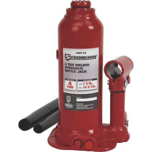 Strongway 4-Ton Hydraulic Bottle Jack with Welded Base